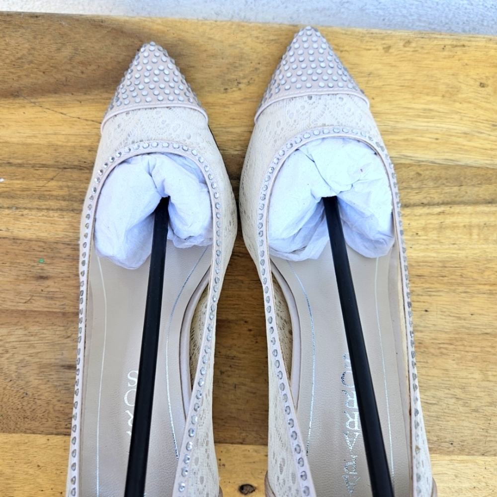 New Caparros Nude Satin Quillian Shoes Women's Size 9.5 - Picture 10 of 16